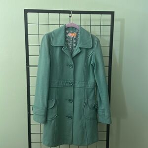 Tulle coat in green, size medium.
